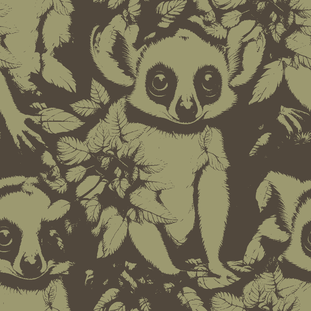 Lemurs Daydream in Olive