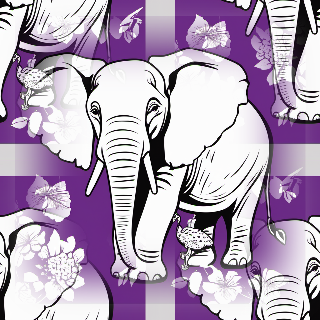 Elephants Saunter in Aubergine