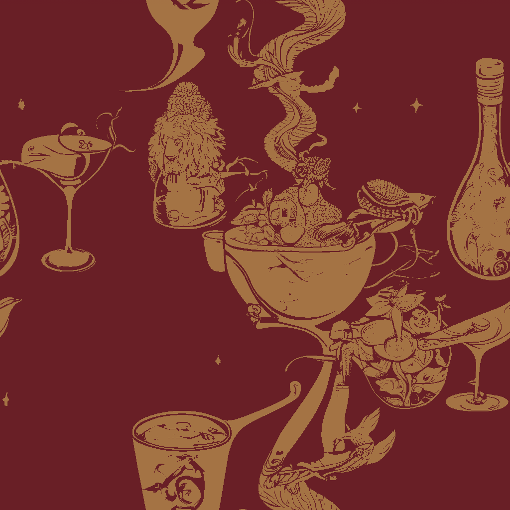 Birds Soirée in Garnet