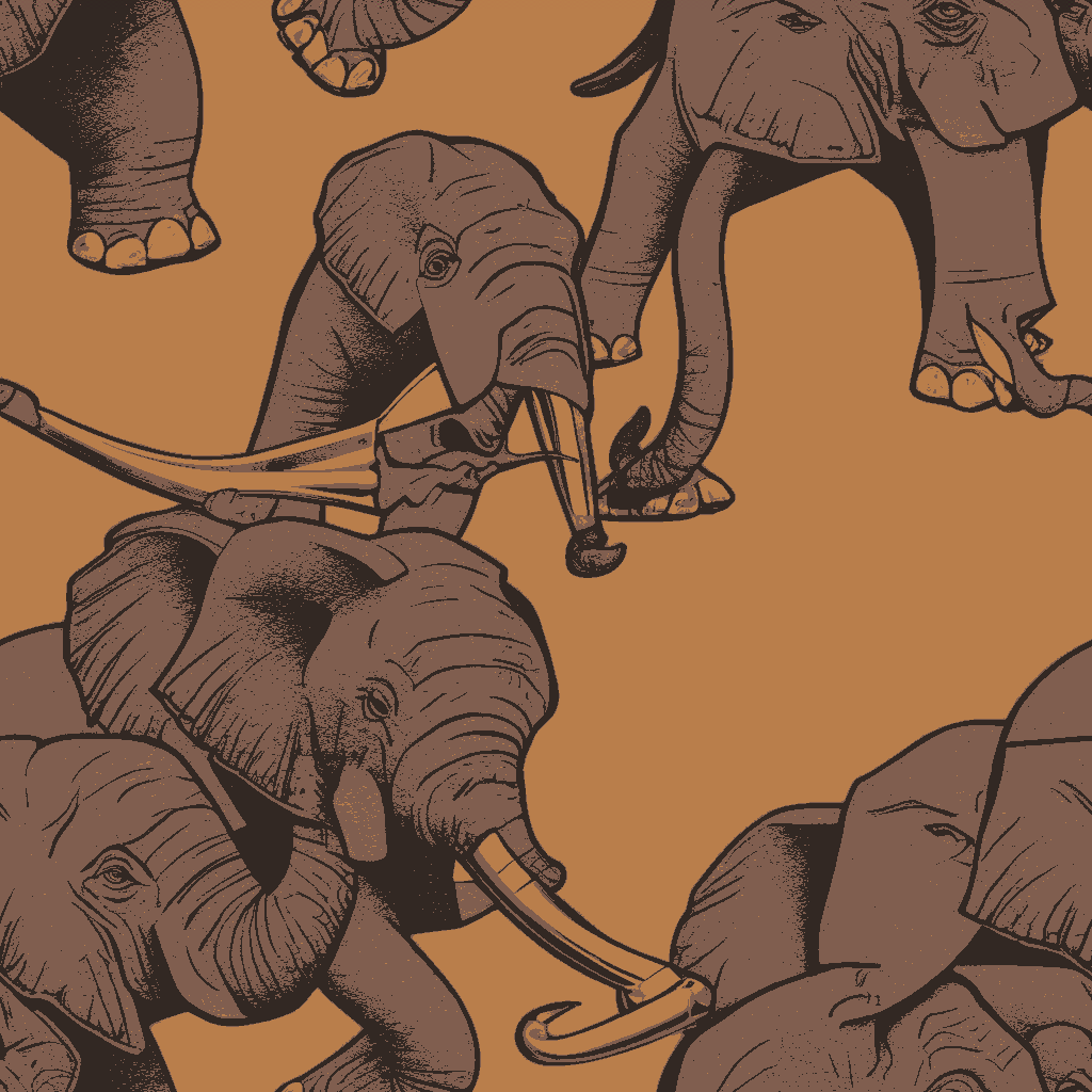 Elephants Revel in Amber