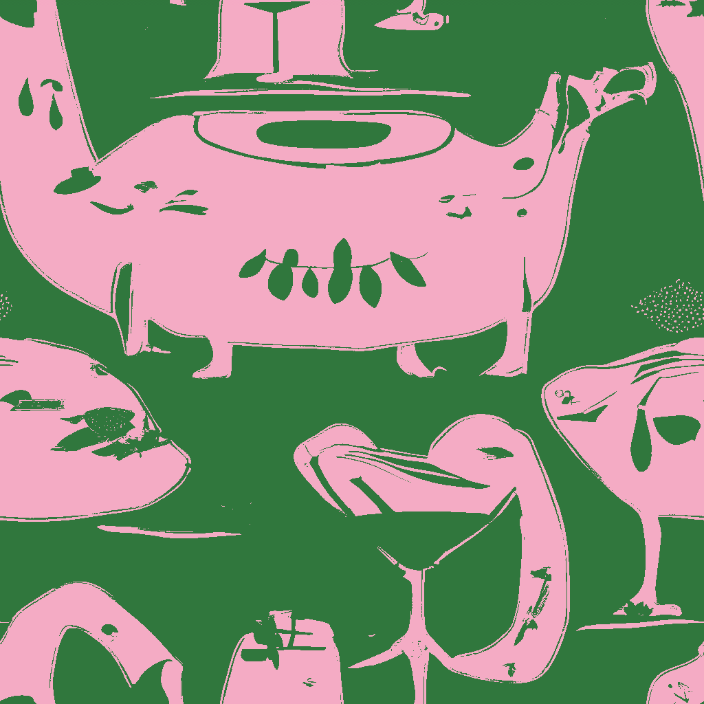 Hippopotamuses Spree in Bottle Green