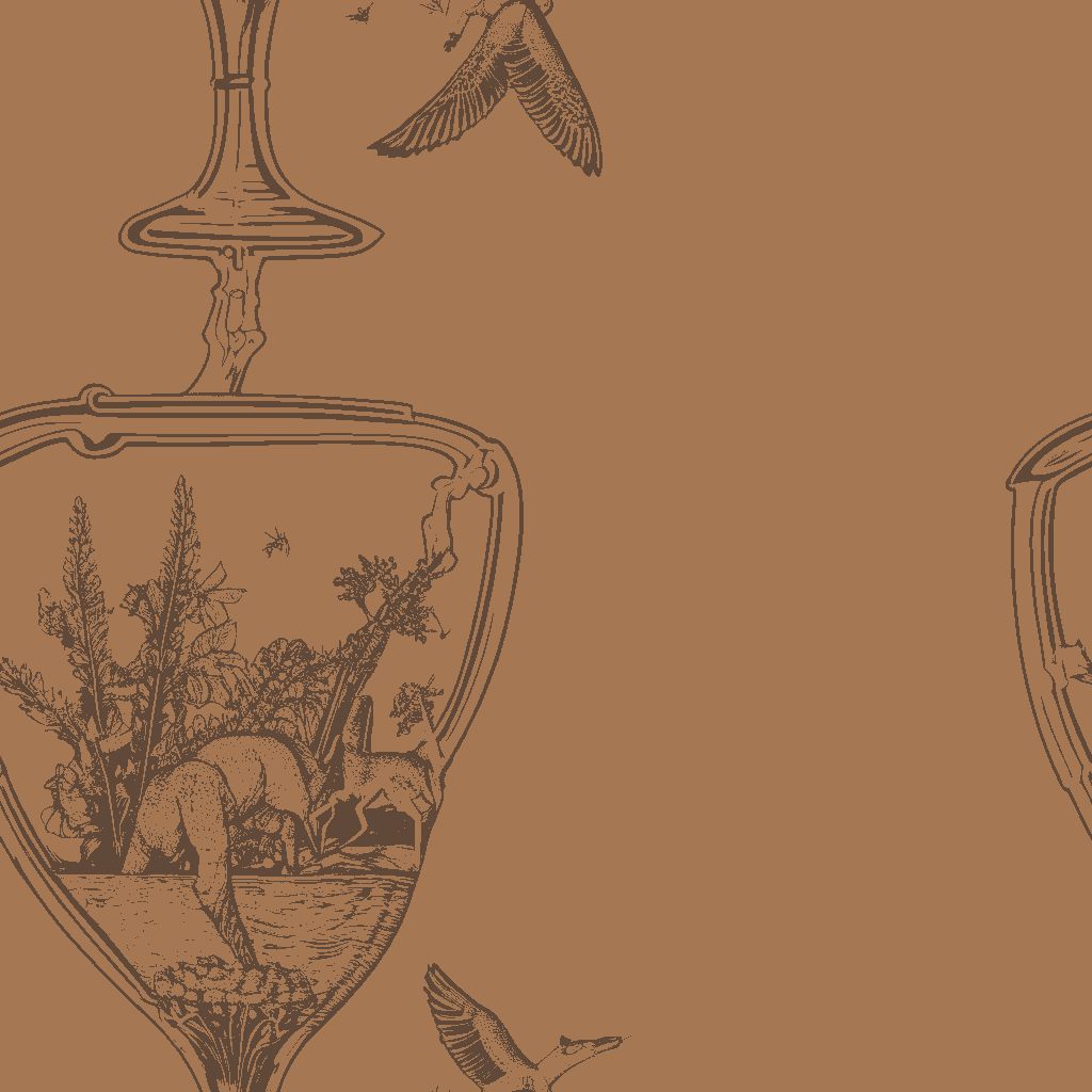 Foxes Bacchanal in Amber