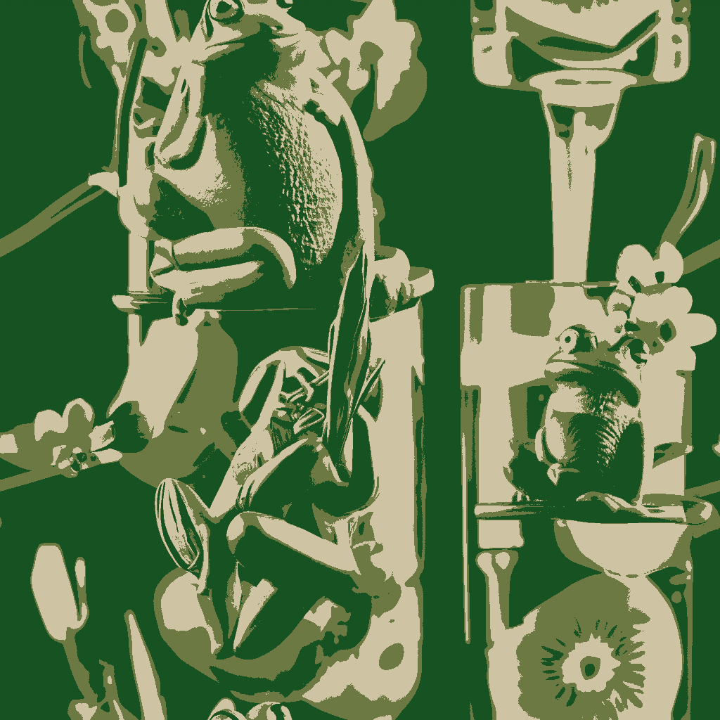 Frogs Carouse in Bottle Green