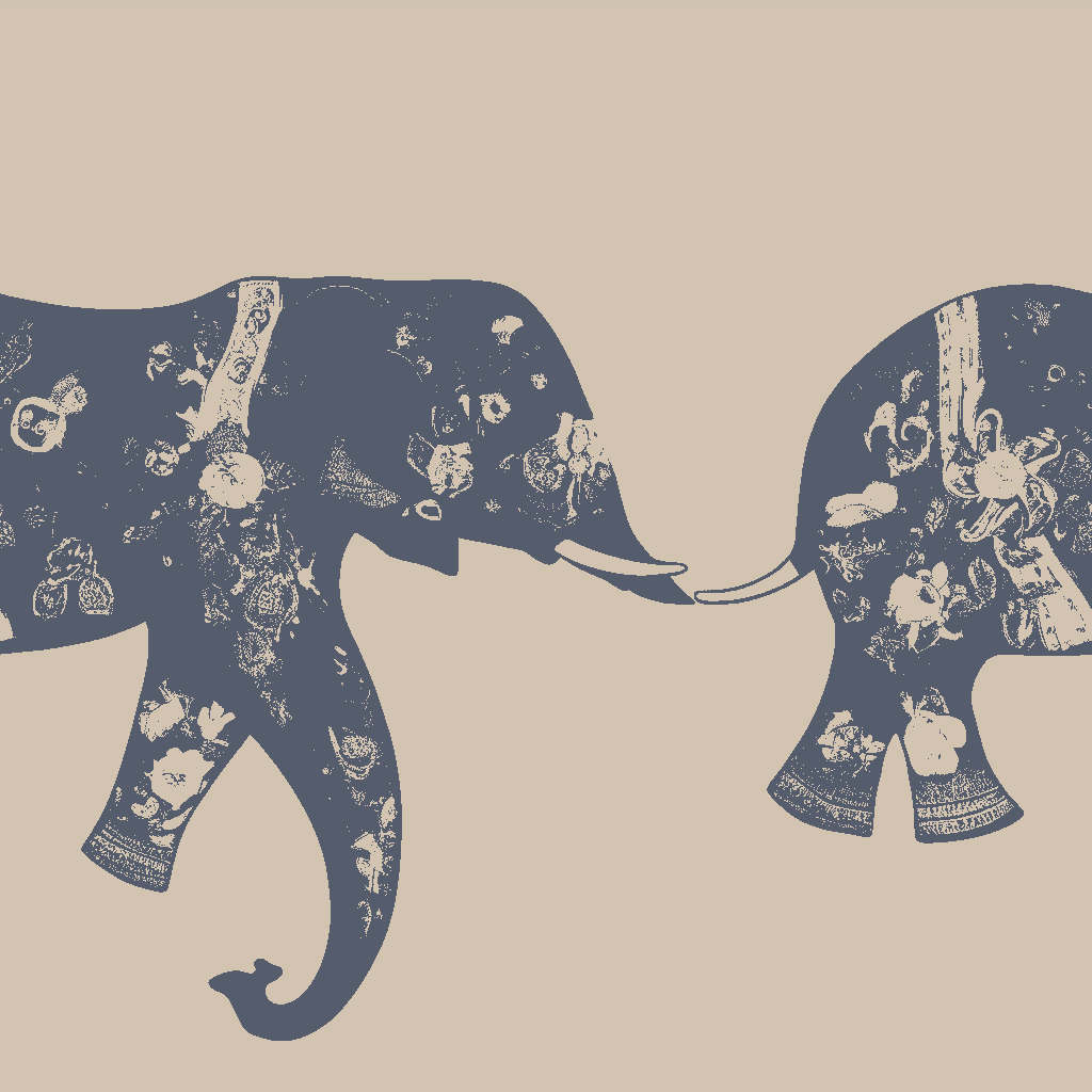Elephants Saunter in Apricot