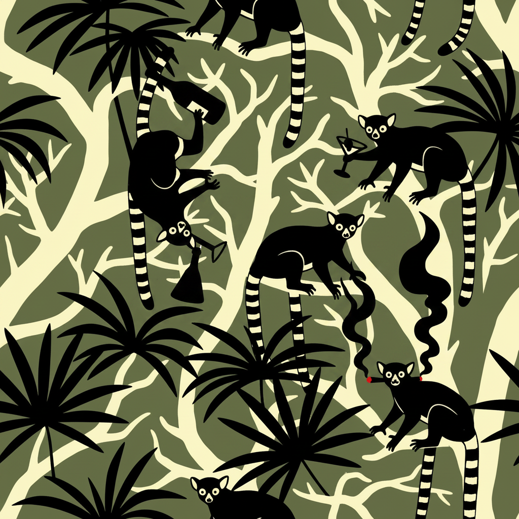 Lemurs Tipple in Olive