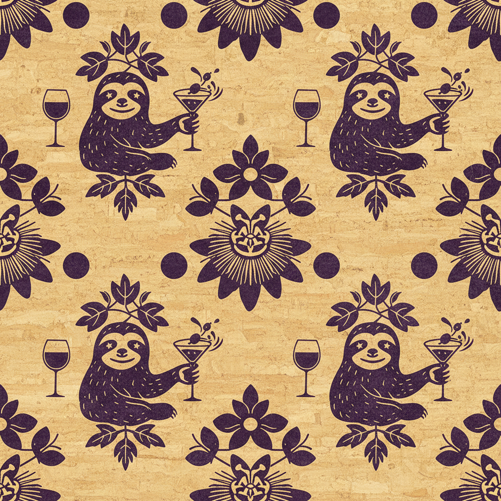 Sloths Saunter in Apricot