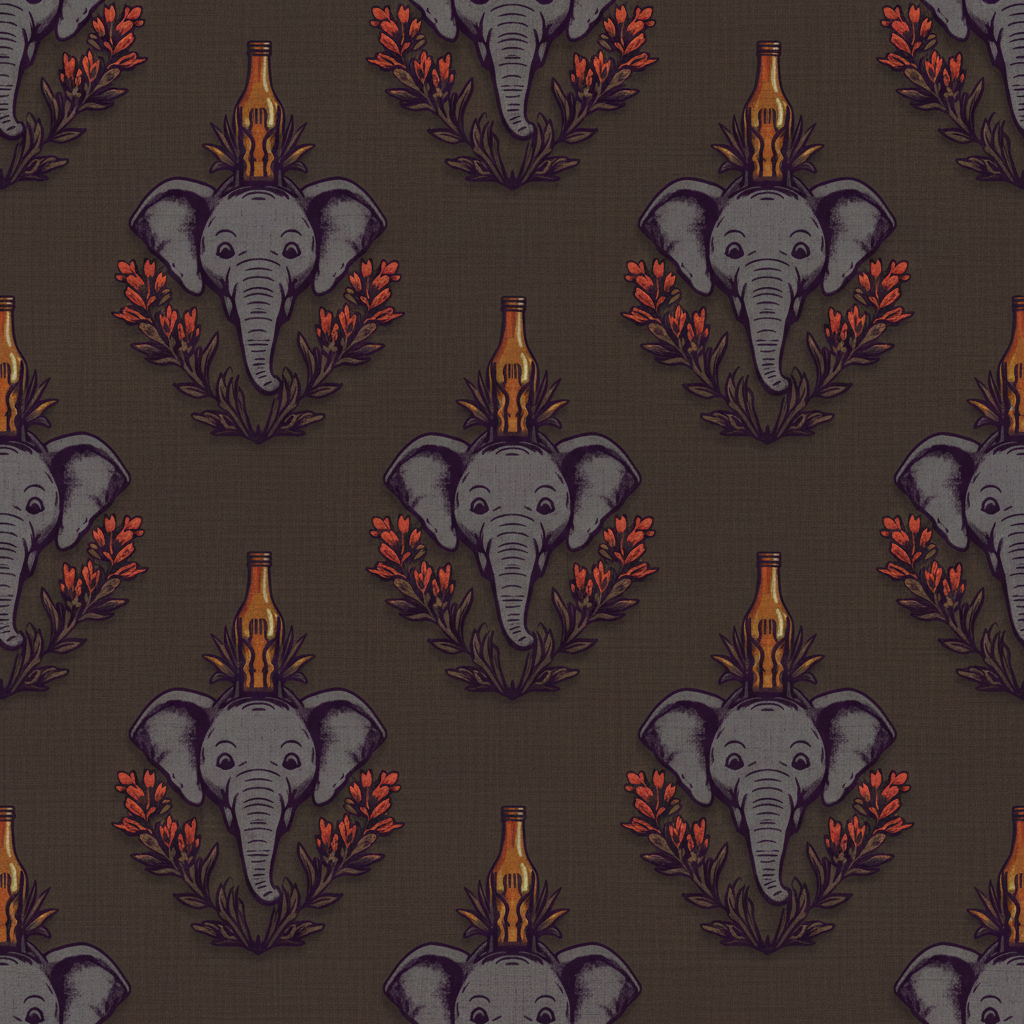 Elephants Toast in Oxblood