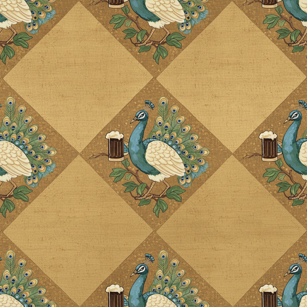 Peacocks Revel in Apricot