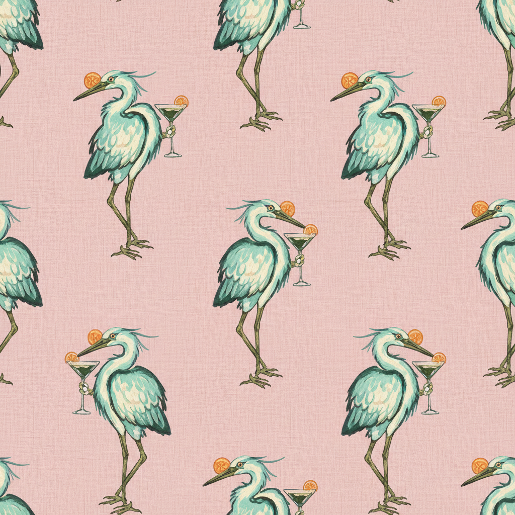 Herons Carouse in Rose