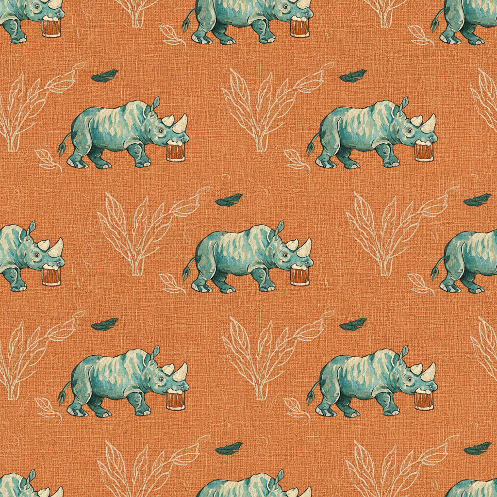 Rhinos Bacchanal in Amber
