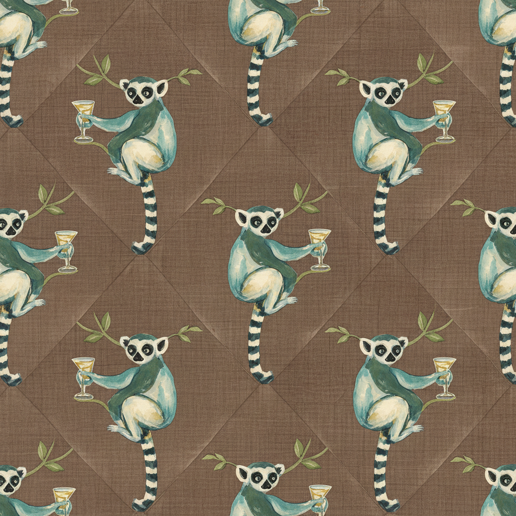 Lemurs Tipple in Oxblood