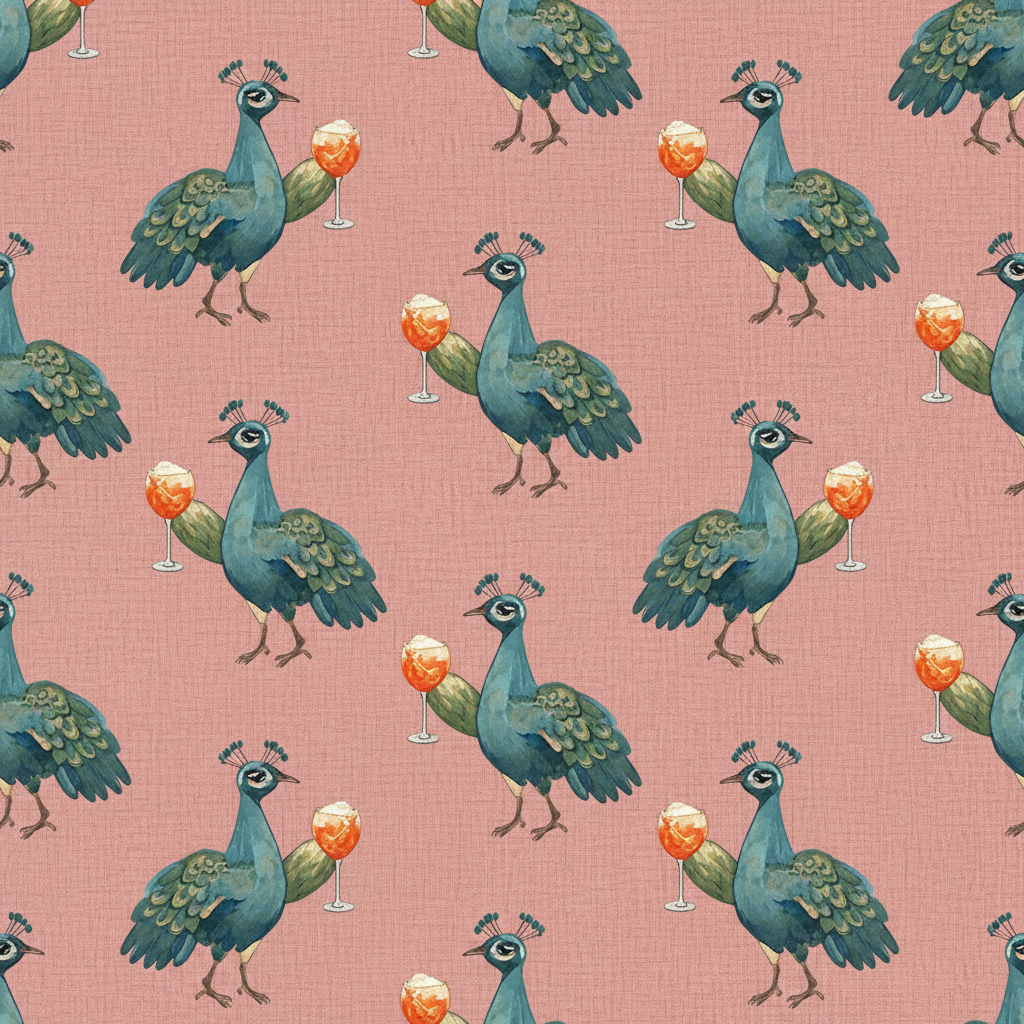 Peacocks Revel in Apricot