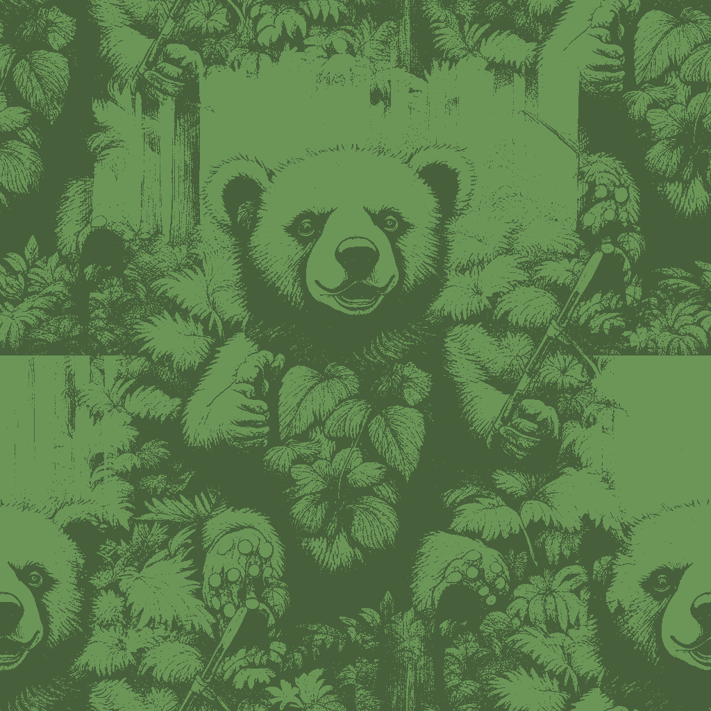 Bears Idyll in Olive